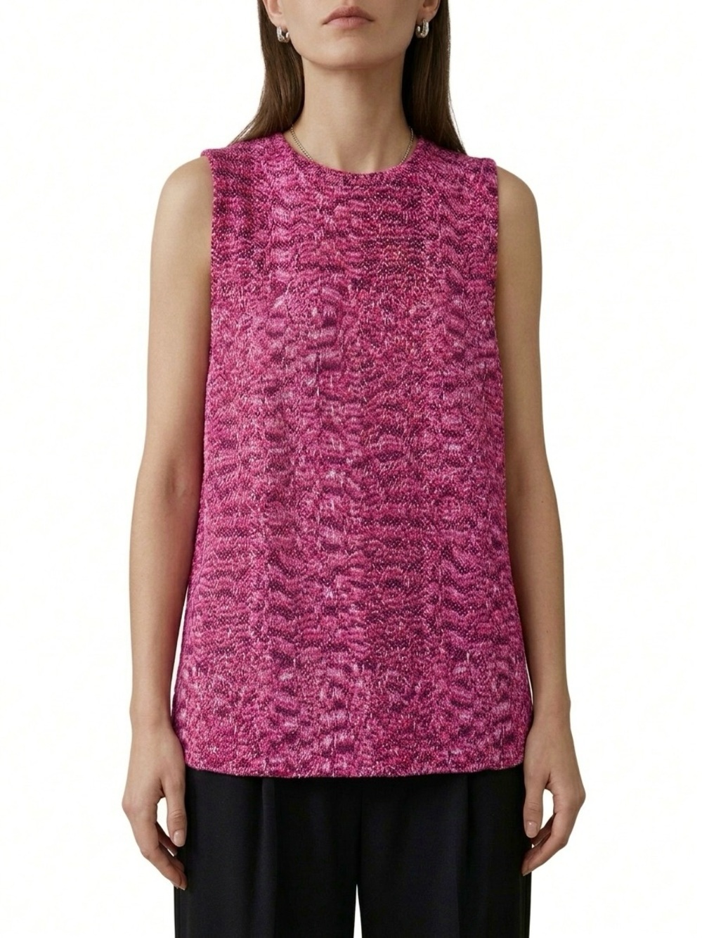 Equipment 100% Silk Sleeveless Blouse Back Button details Pink Women’s Size M